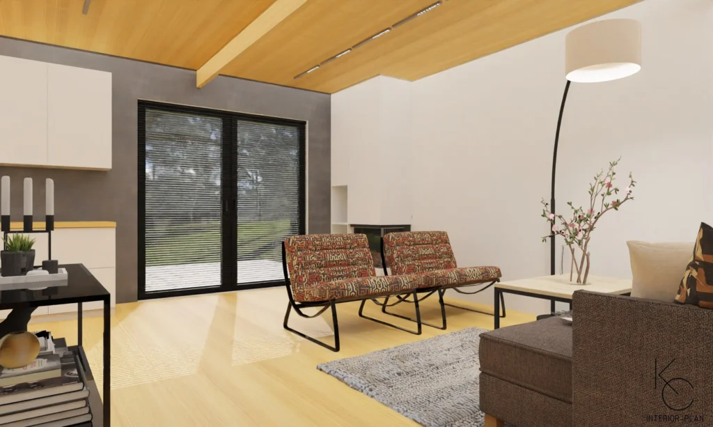 domek szkieletowy z okapem salon 3